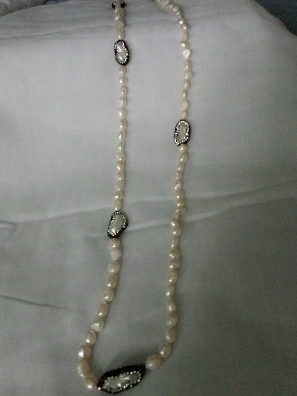 Freshwater Pearl & Marcasite Necklace